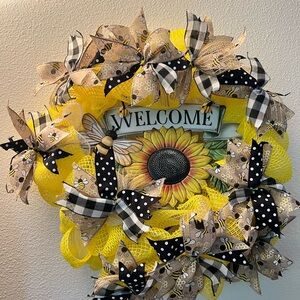 Yellow Sunflower Welcome Wreath